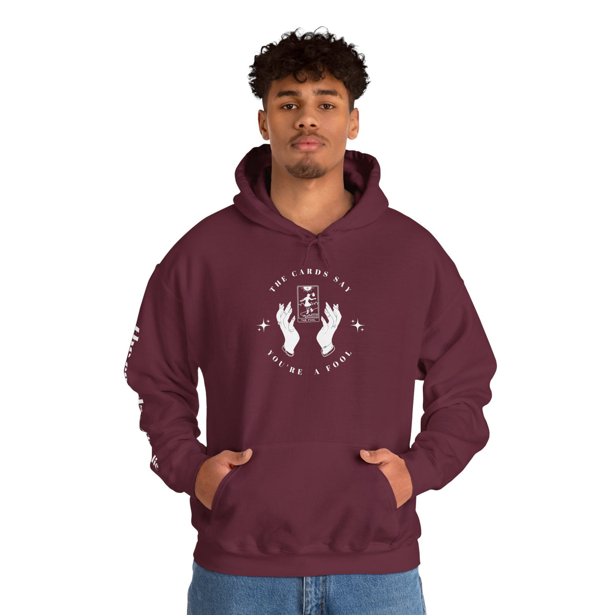 Tarot Hoodie — “The Cards Never Lie” Occult Graphic Hooded Sweatshirt