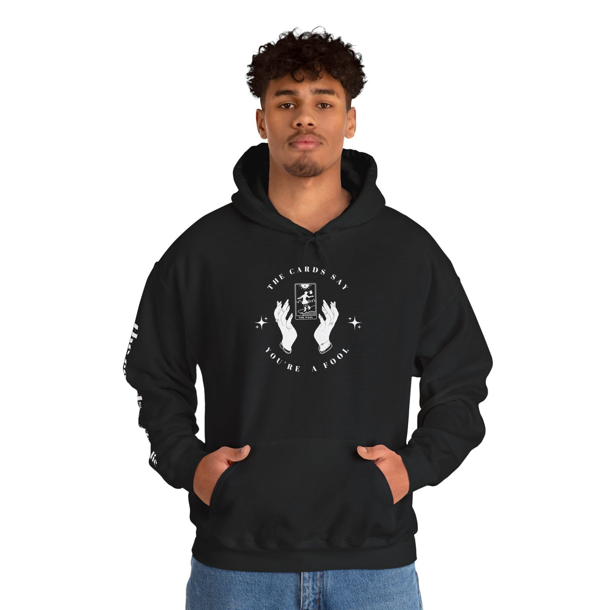 Tarot Hoodie — “The Cards Never Lie” Occult Graphic Hooded Sweatshirt