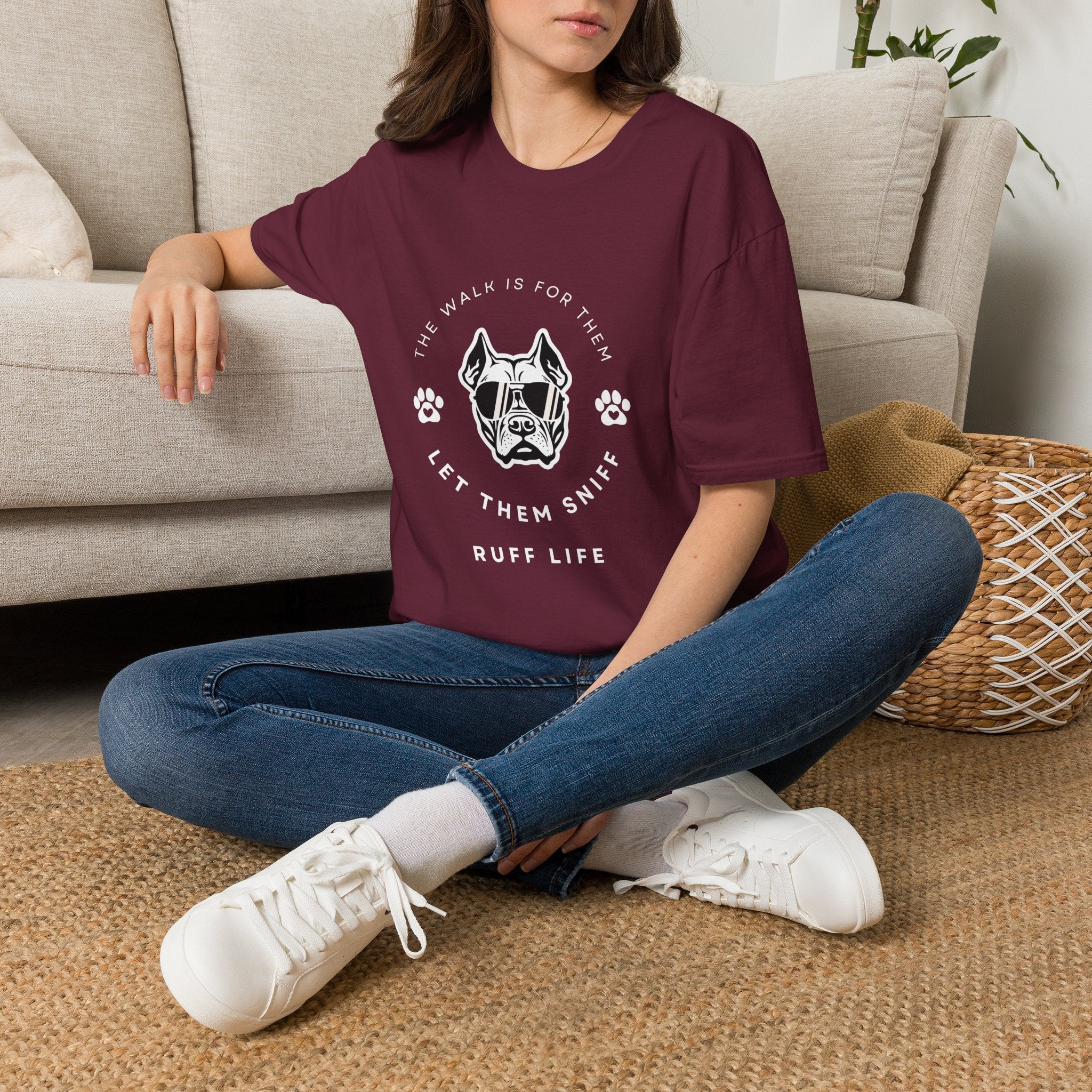 Let Them Sniff | Cool Dog Face T-Shirt | Dog Mom Tee, Ruff Life Design
