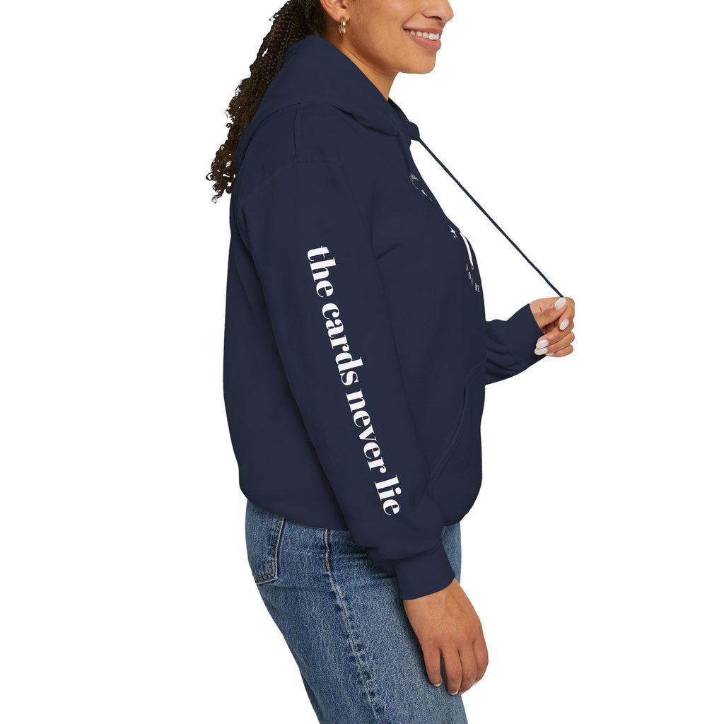 Tarot Hoodie — “The Cards Never Lie” Occult Graphic Hooded Sweatshirt
