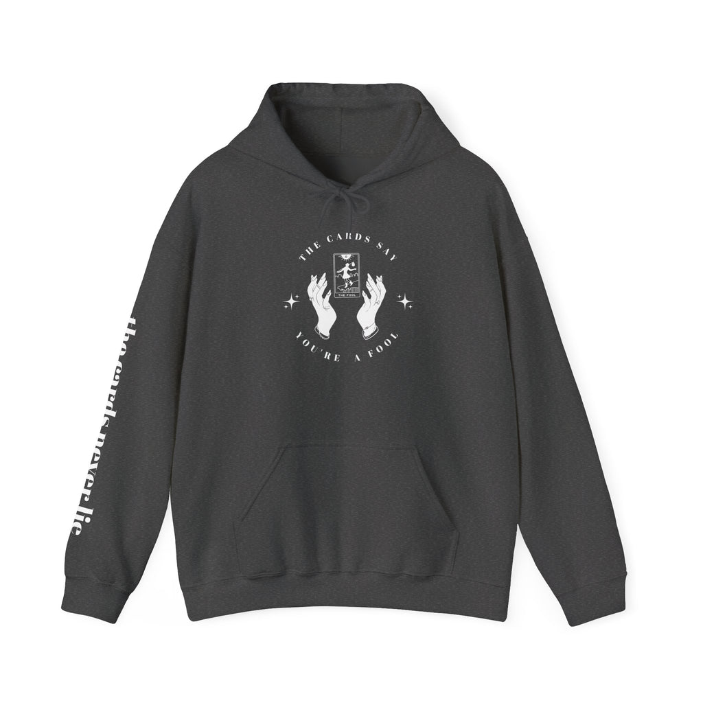Tarot Hoodie — “The Cards Never Lie” Occult Graphic Hooded Sweatshirt