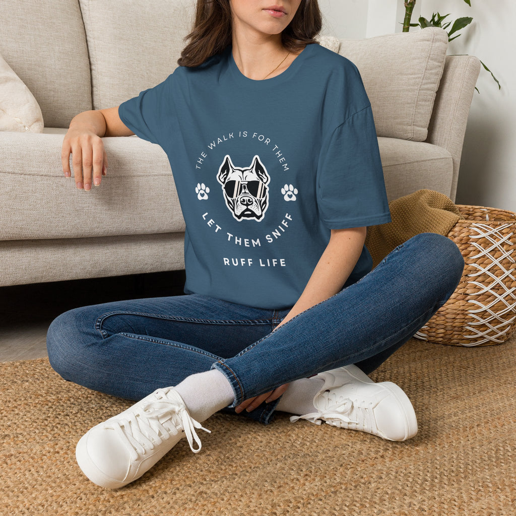 Let Them Sniff | Cool Dog Face T-Shirt | Dog Mom Tee, Ruff Life Design